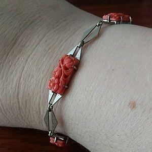 Antique Sterling Silver, Coral bracelet OBO❤️